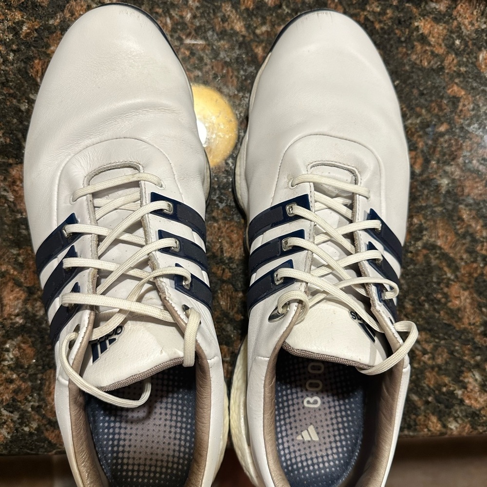 Adidas Tour360 Golf Shoes (White/Blue)